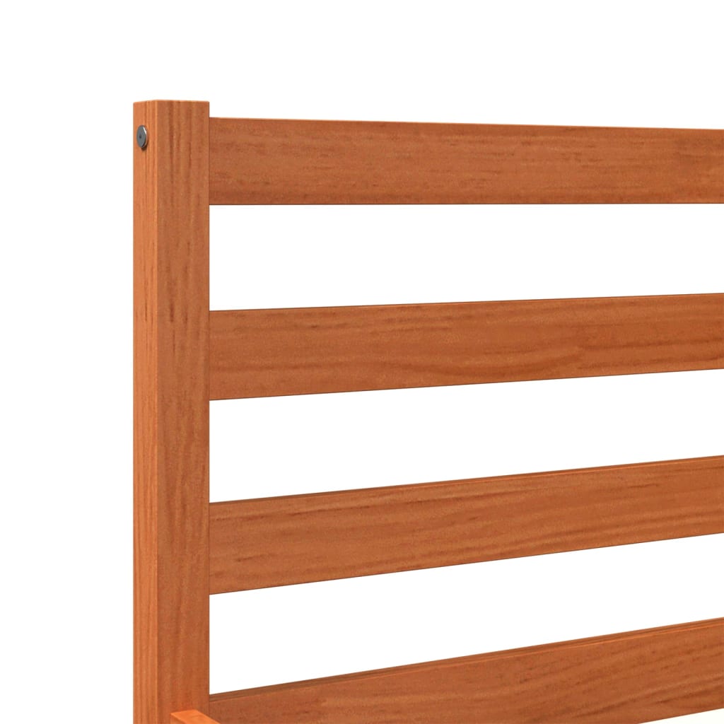 Bed Frame without Mattress Wax Brown 200x200 cm Solid Wood Pine